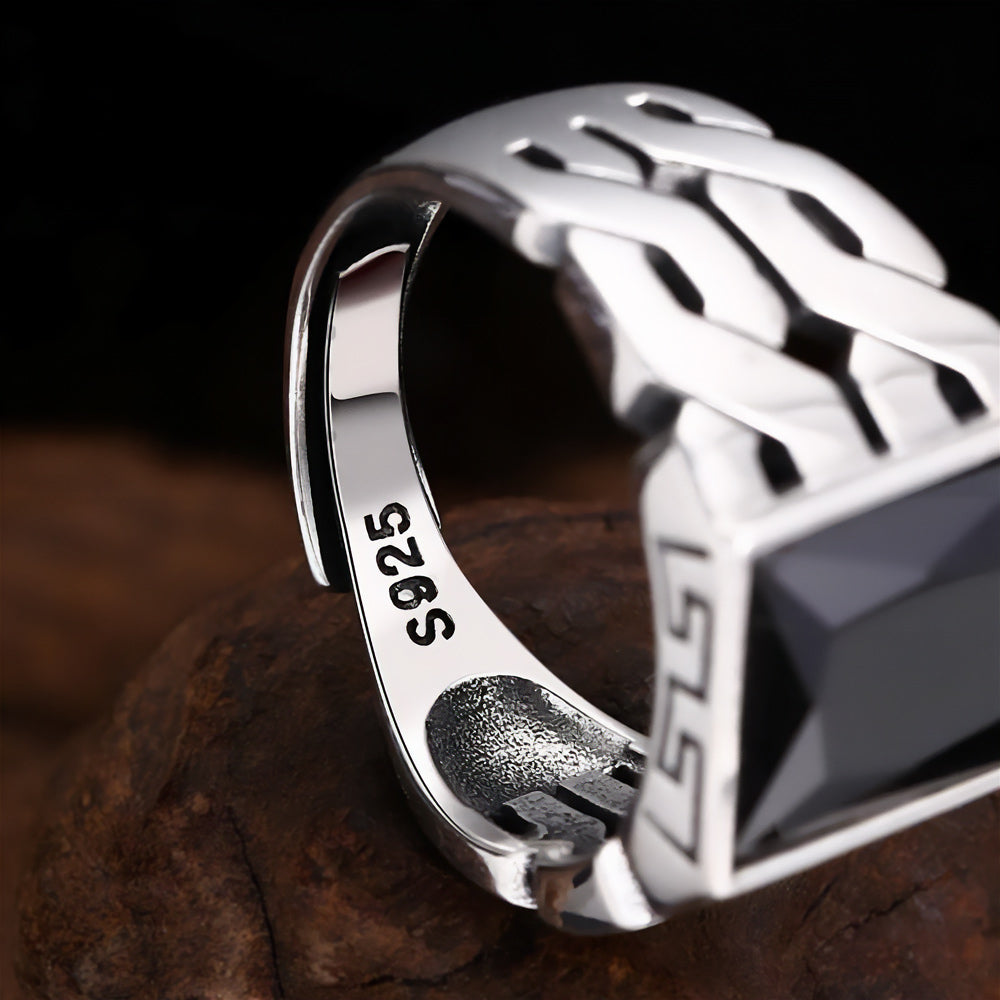 Ragnar  Handmade Square 925 Silver Ring 4
