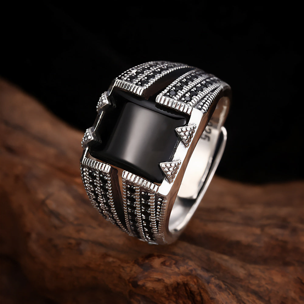 Troy  Black Stone 925 Silver Ring