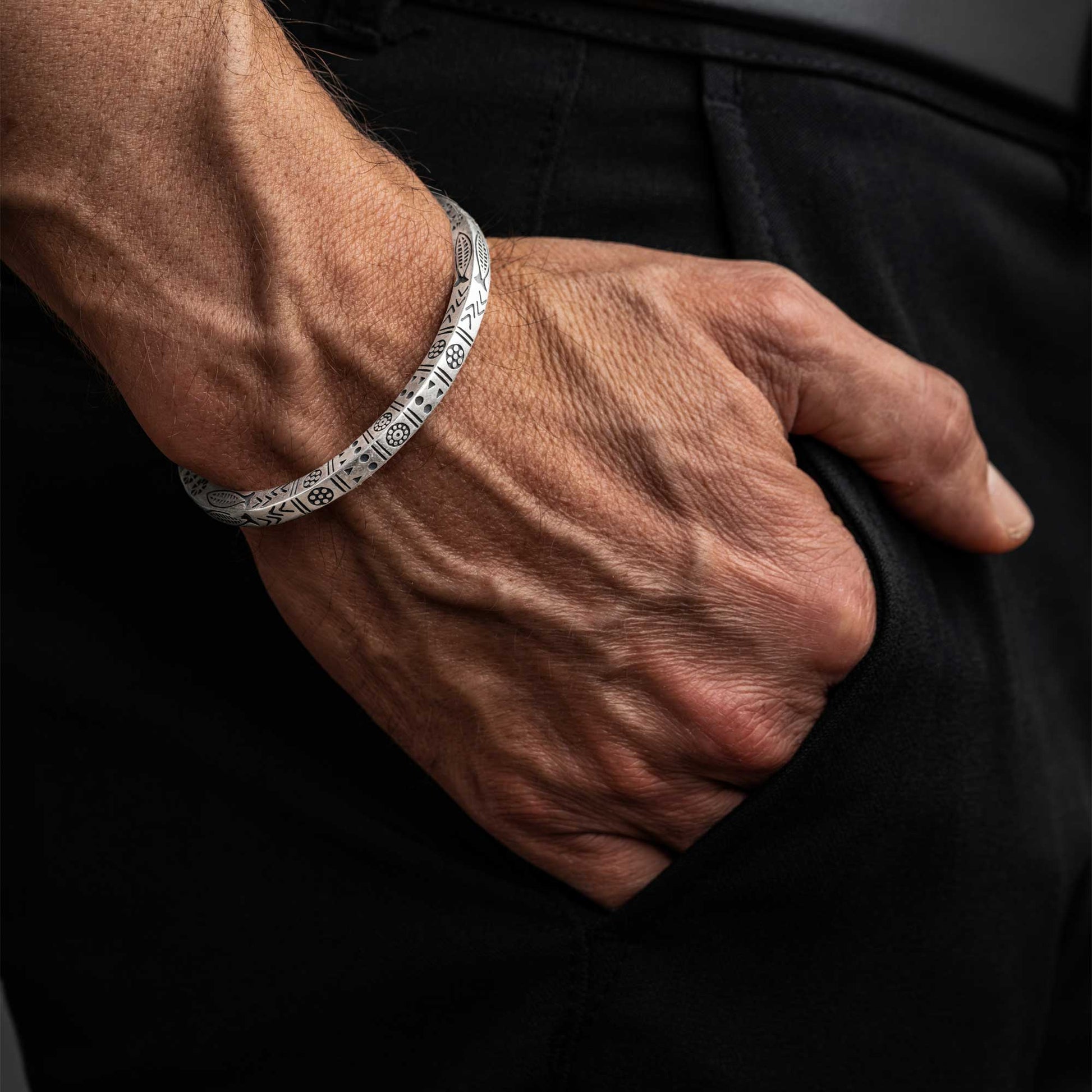 Como  Silver Bangle Bracelet 6