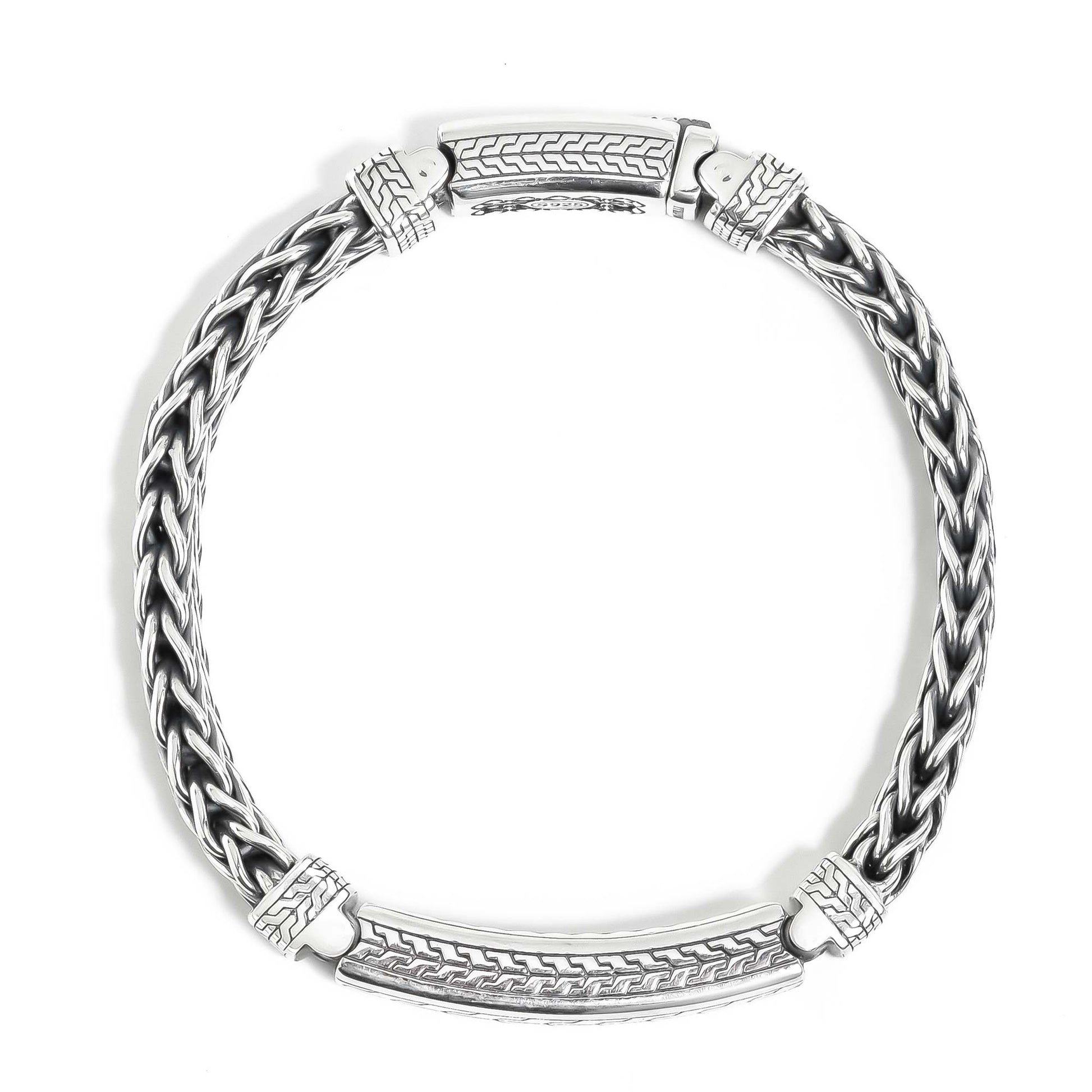 Arno  Handmade Silver Braided Bracelet 3