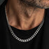 Fulda  Embroidery Patterned Silver Chain Necklace
