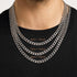 Fulda  Embroidery Patterned Silver Chain Necklace 7