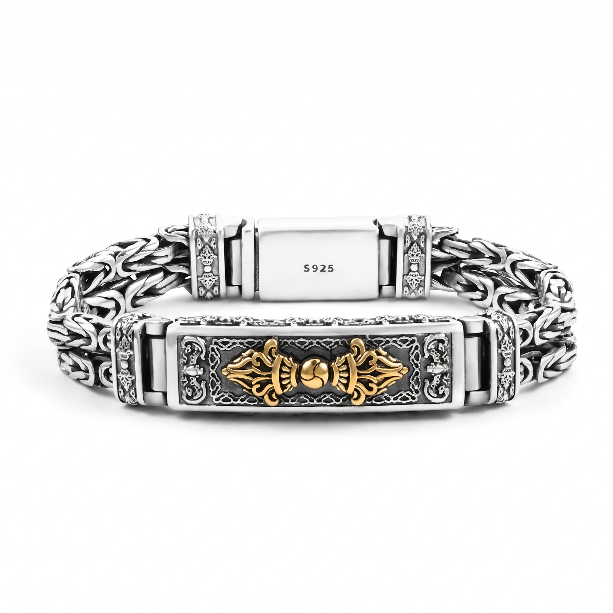 Poseidon - Silver Handmade Old Fashioned Bracelet