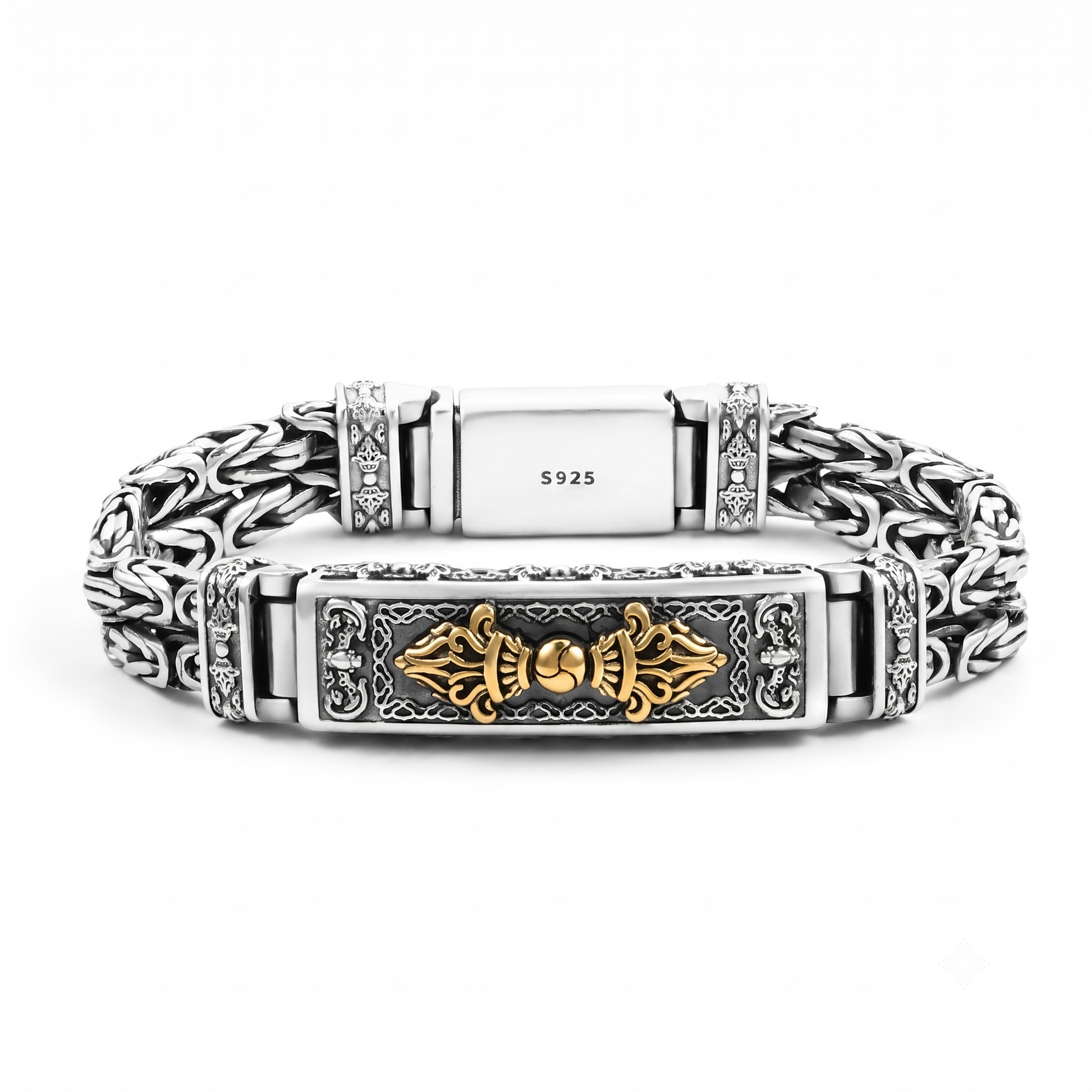 Poseidon - Silver Handmade Old Fashioned Bracelet
