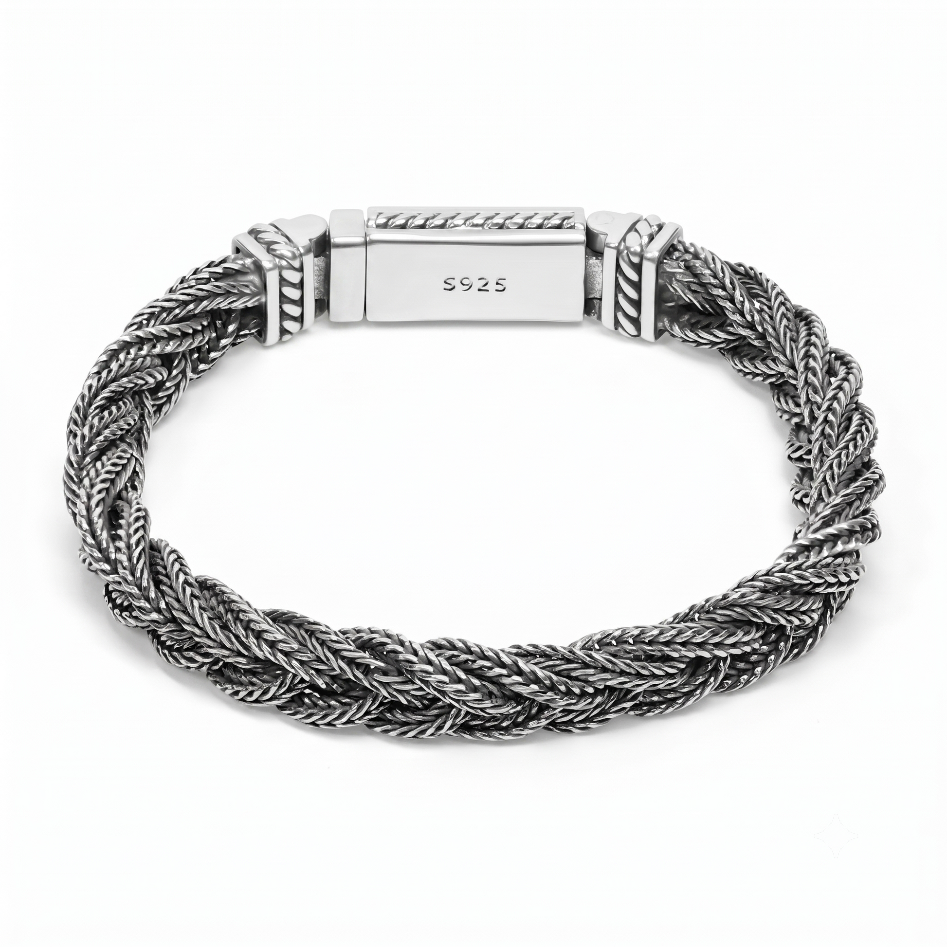 Parma - Fox Tail Hand Woven Silver Bracelet