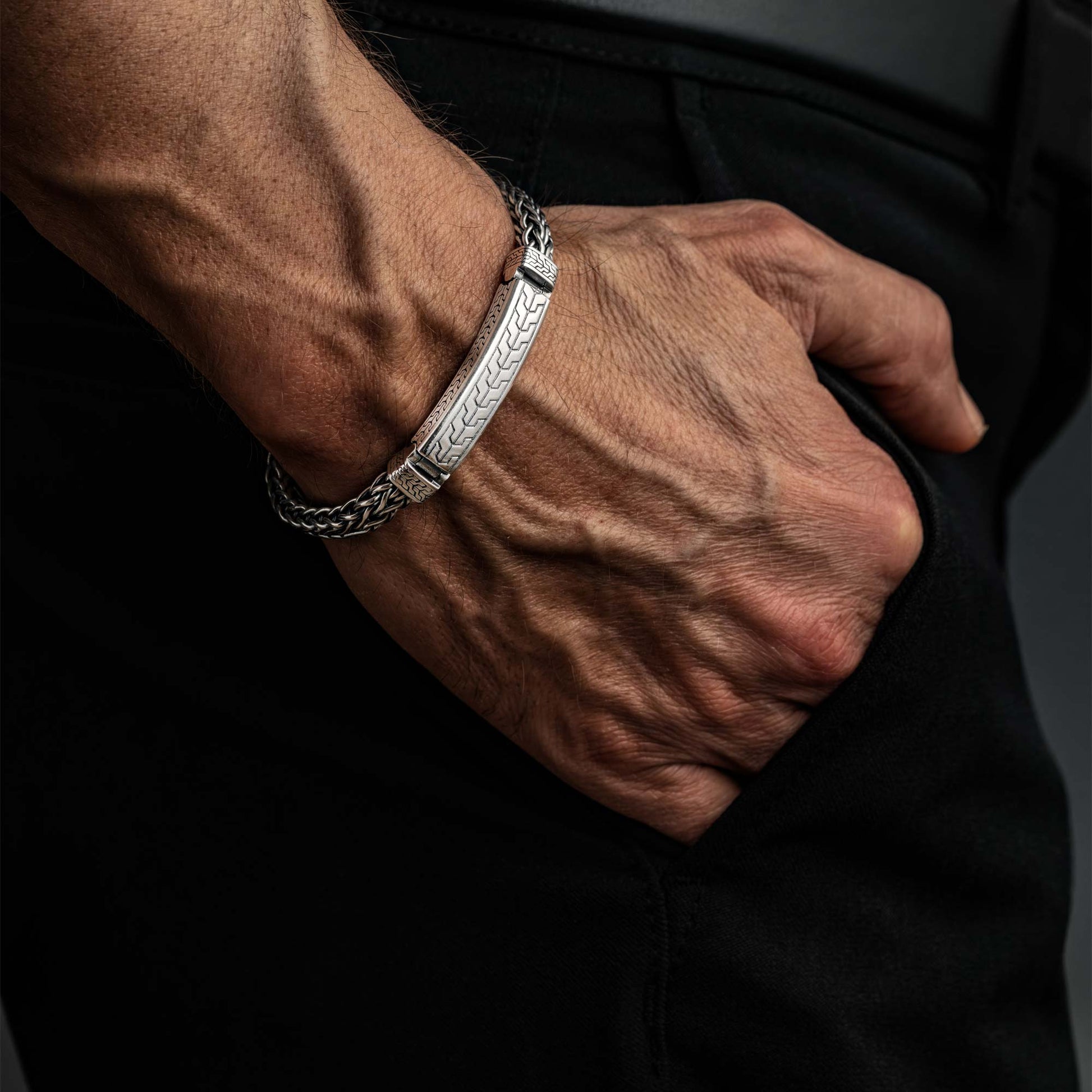 Arno  Handmade Silver Braided Bracelet 6