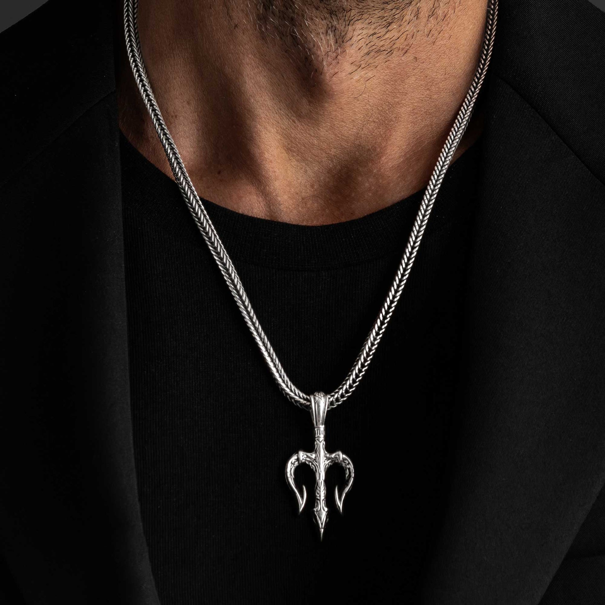 Poseidon  Trident Handmade Silver Pendant 7