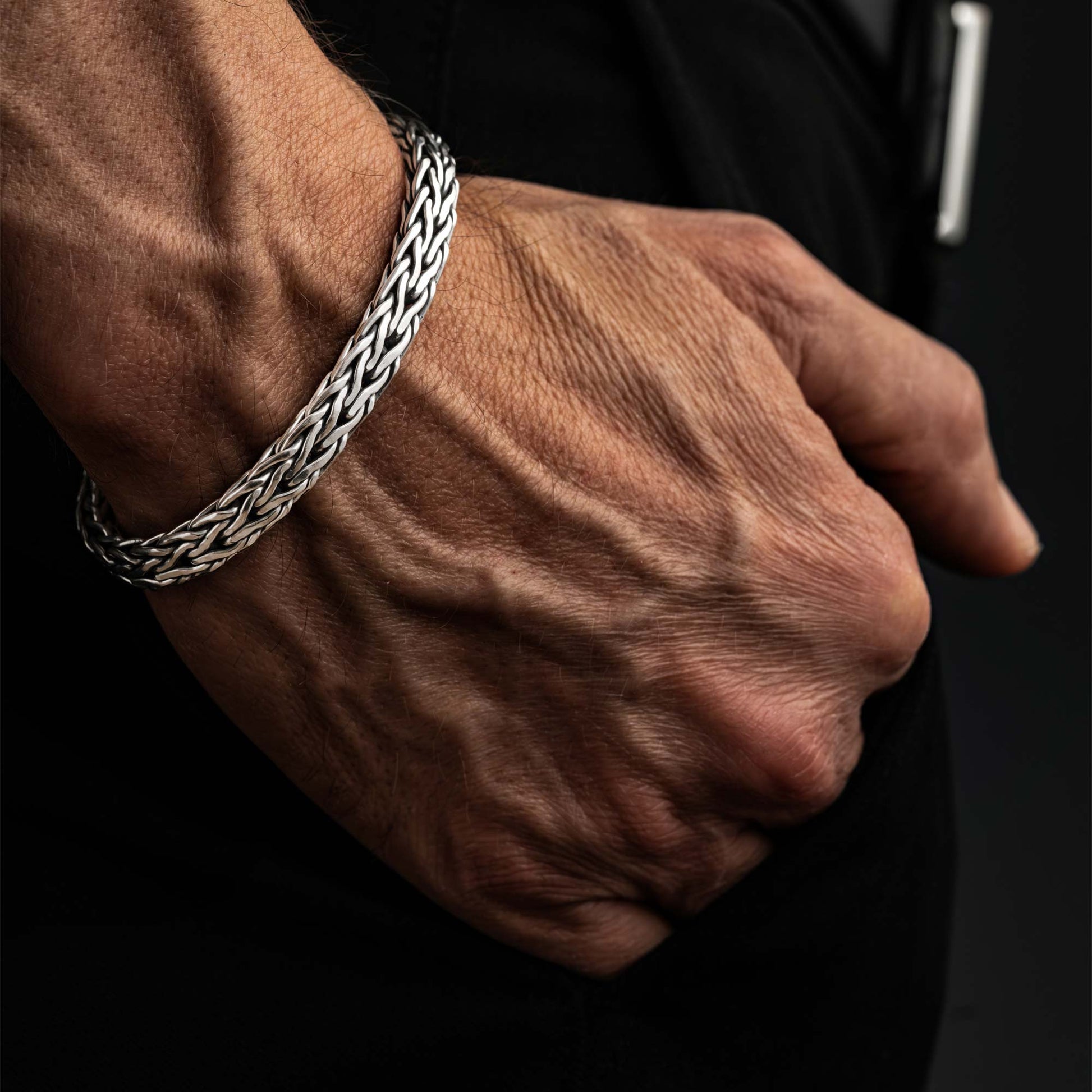 Torro  Handmade Silver Woven Bracelet 5