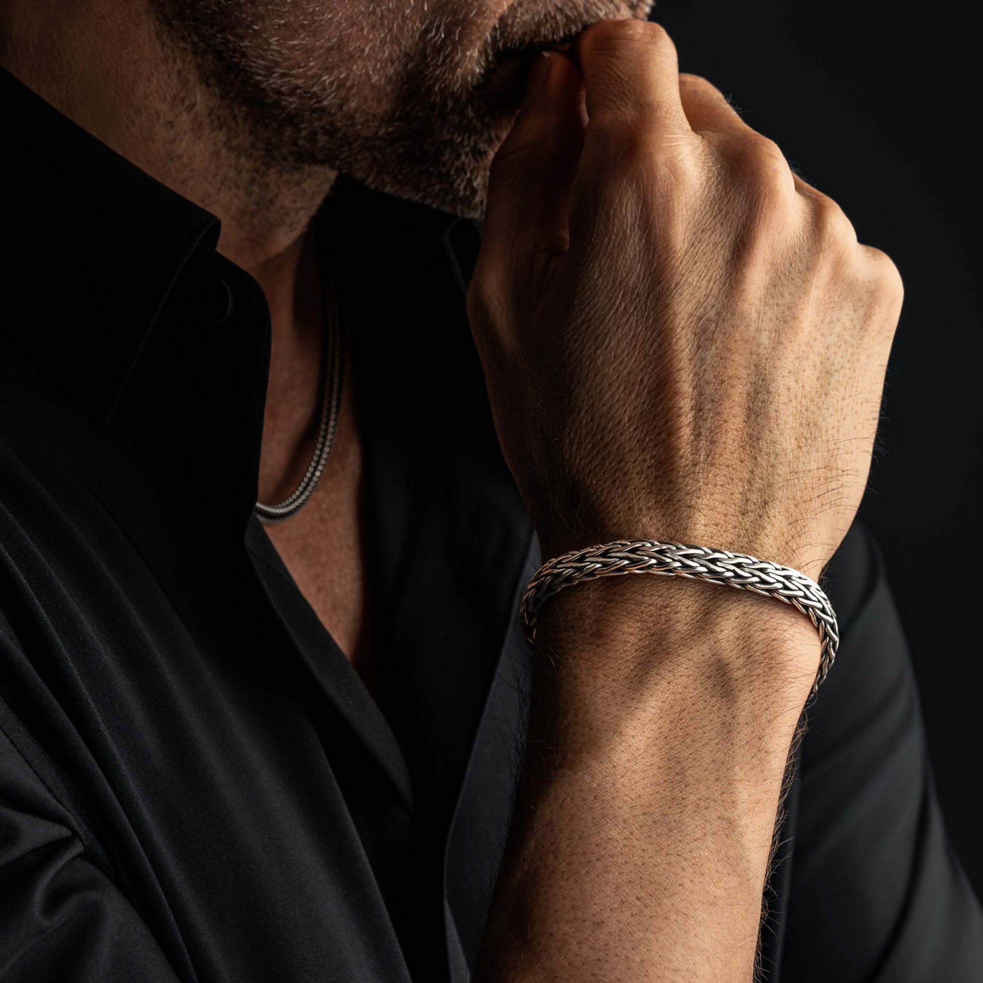 Torro  Handmade Silver Woven Bracelet 6