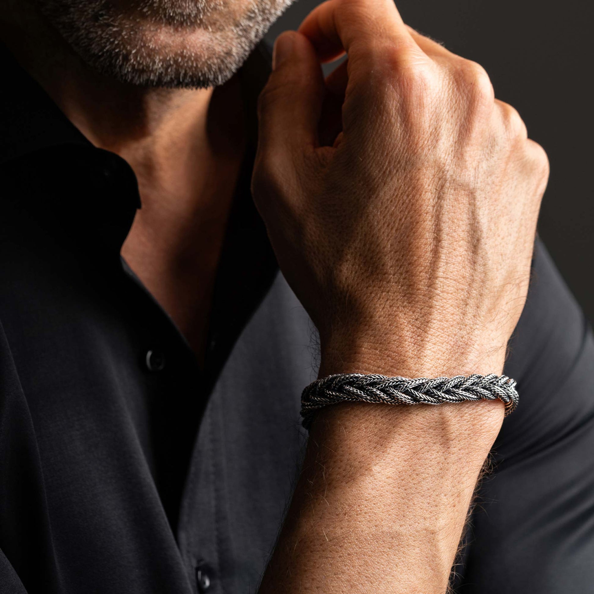 Parma  Fox Tail Hand Woven Silver Bracelet 6