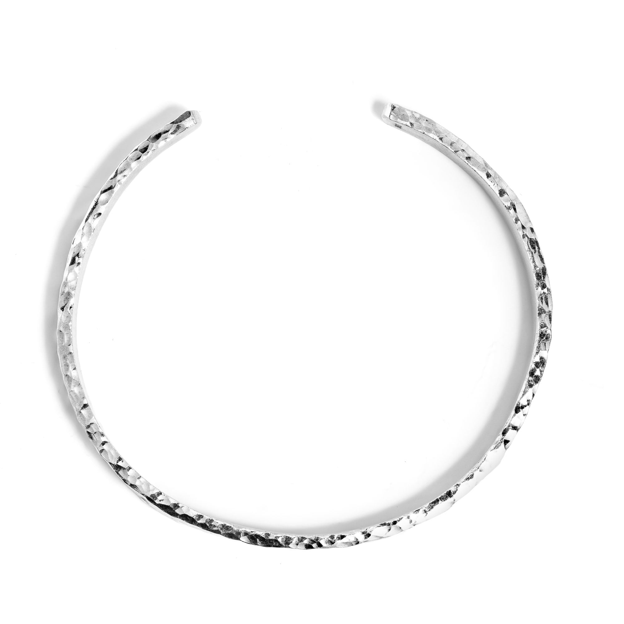 Lugo  Handmade Hammered Silver Bangle Bracelet 2