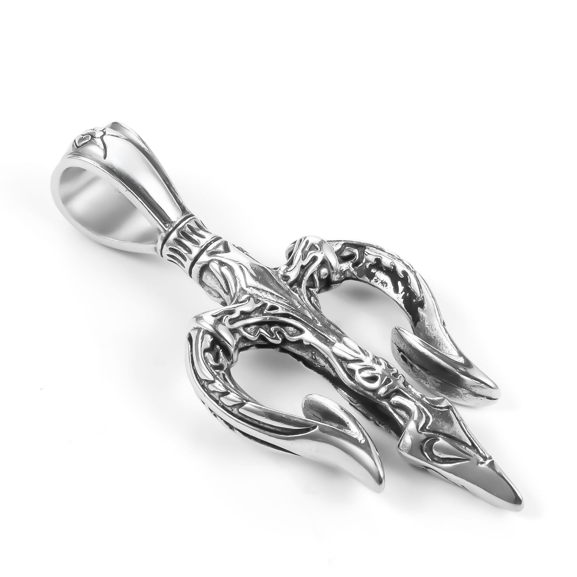 Poseidon  Trident Handmade Silver Pendant 4
