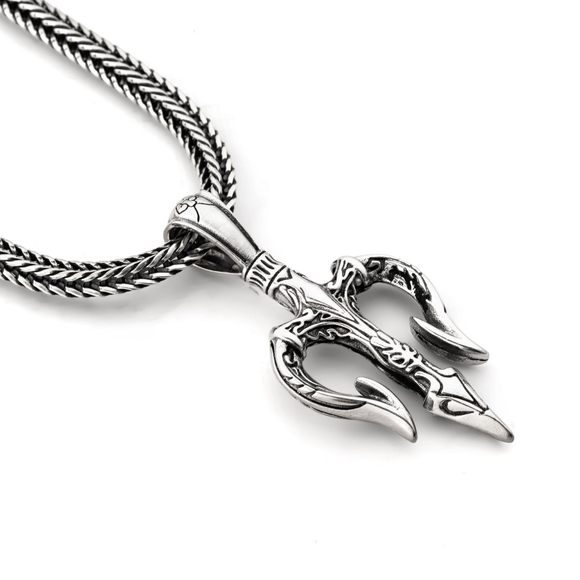 Poseidon  Trident Handmade Silver Pendant 2