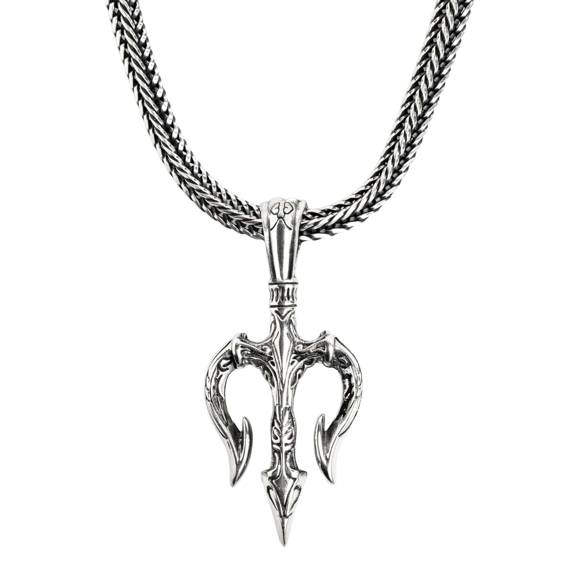 Poseidon  Trident Handmade Silver Pendant