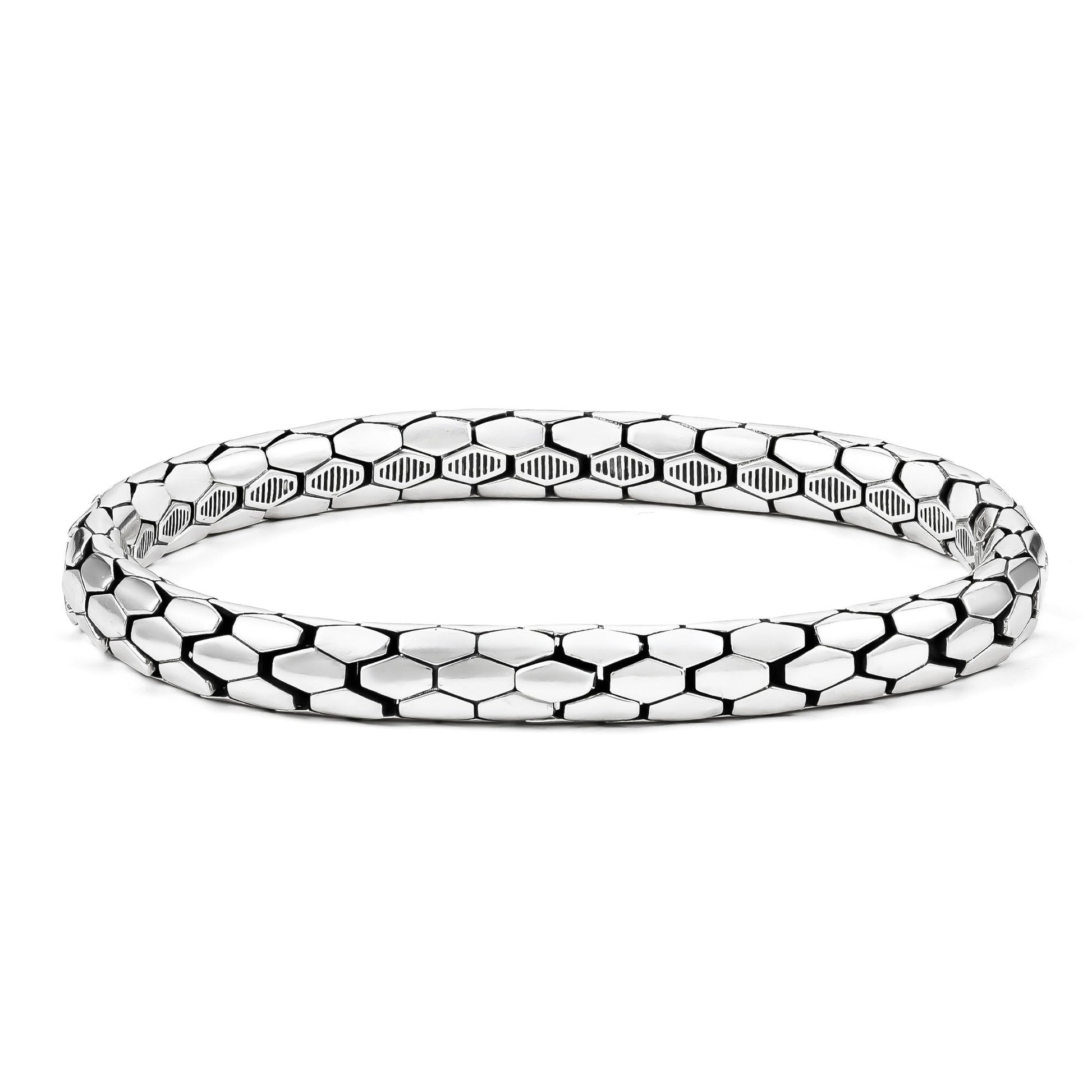 Roma  Silver Snake Scale Elegant Bracelet