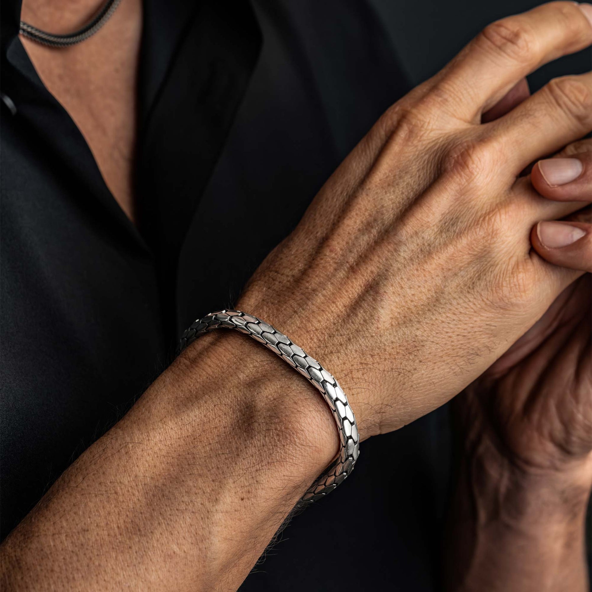 Roma  Silver Snake Scale Elegant Bracelet 6