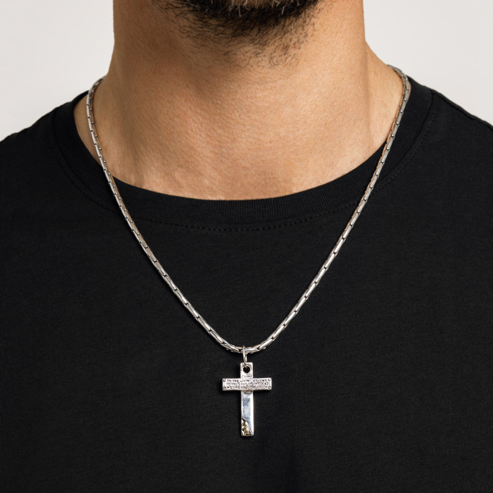 Salerno  Silver Cross Letter Pendant 7
