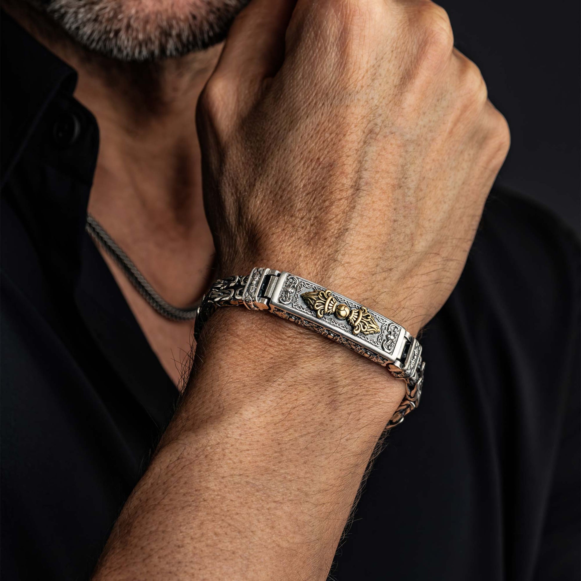 Poseidon  Silver Handmade Old Fashioned Bracelet 5