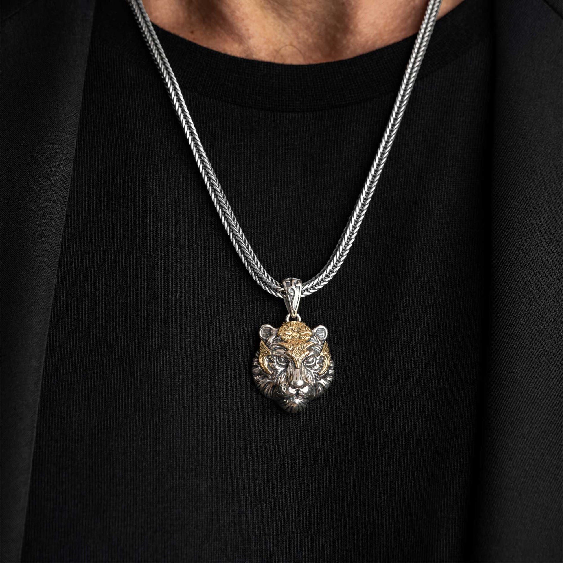 Anzio  Silver Tiger Pendant 6
