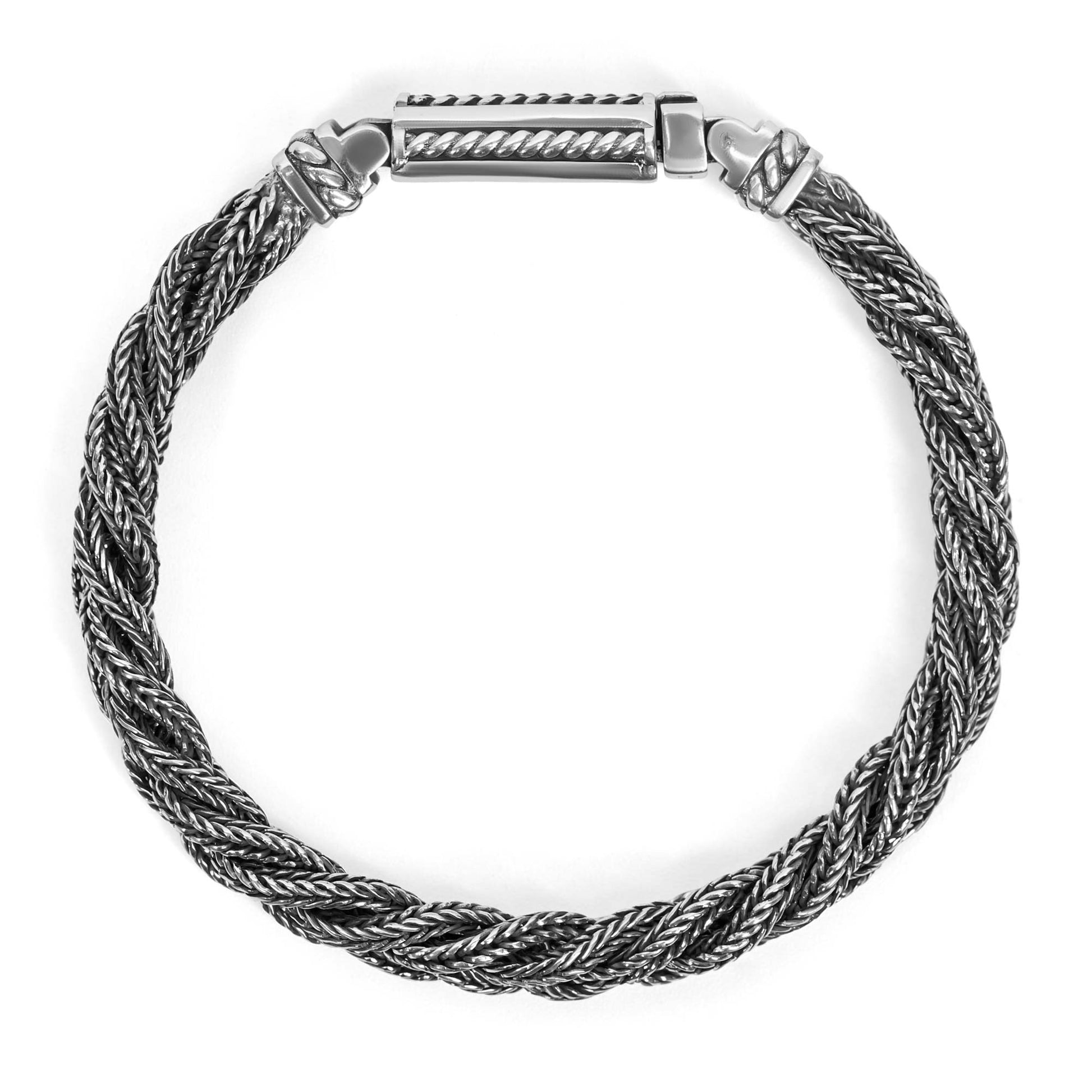 Parma  Fox Tail Hand Woven Silver Bracelet 3