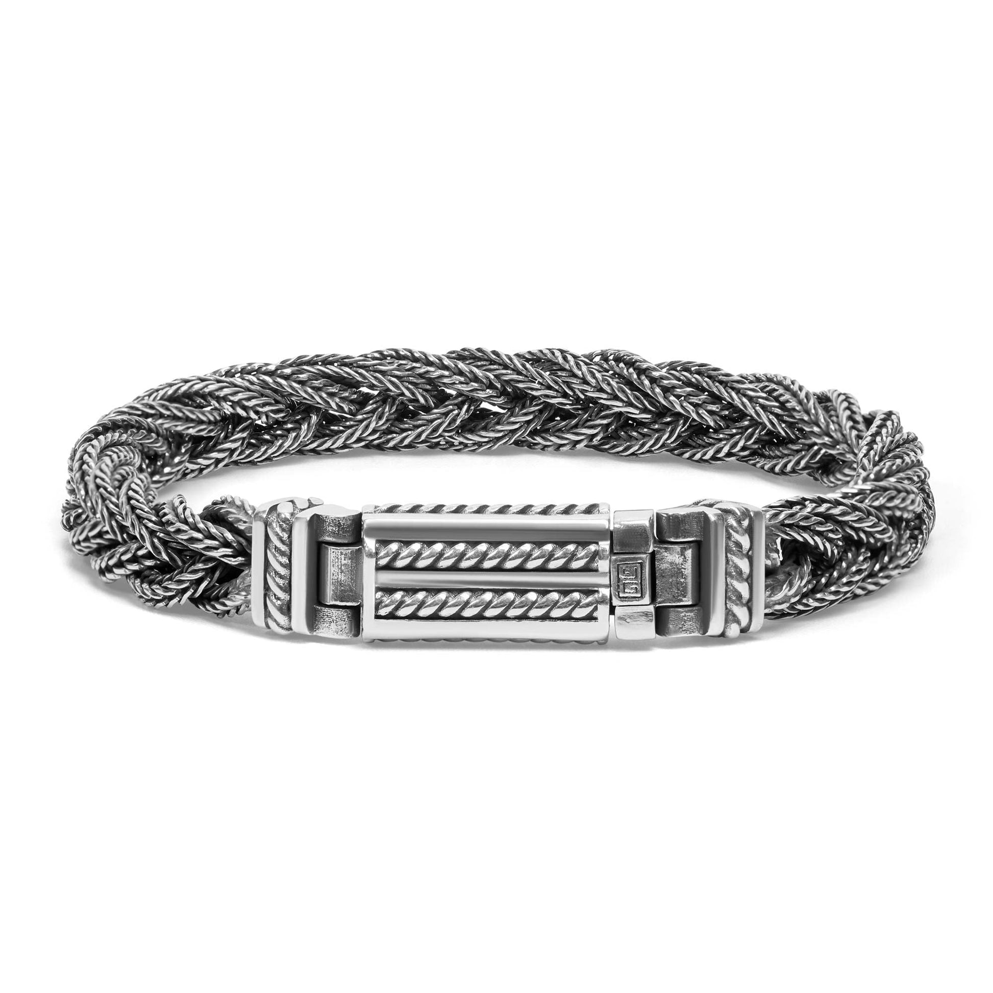 Parma  Fox Tail Hand Woven Silver Bracelet