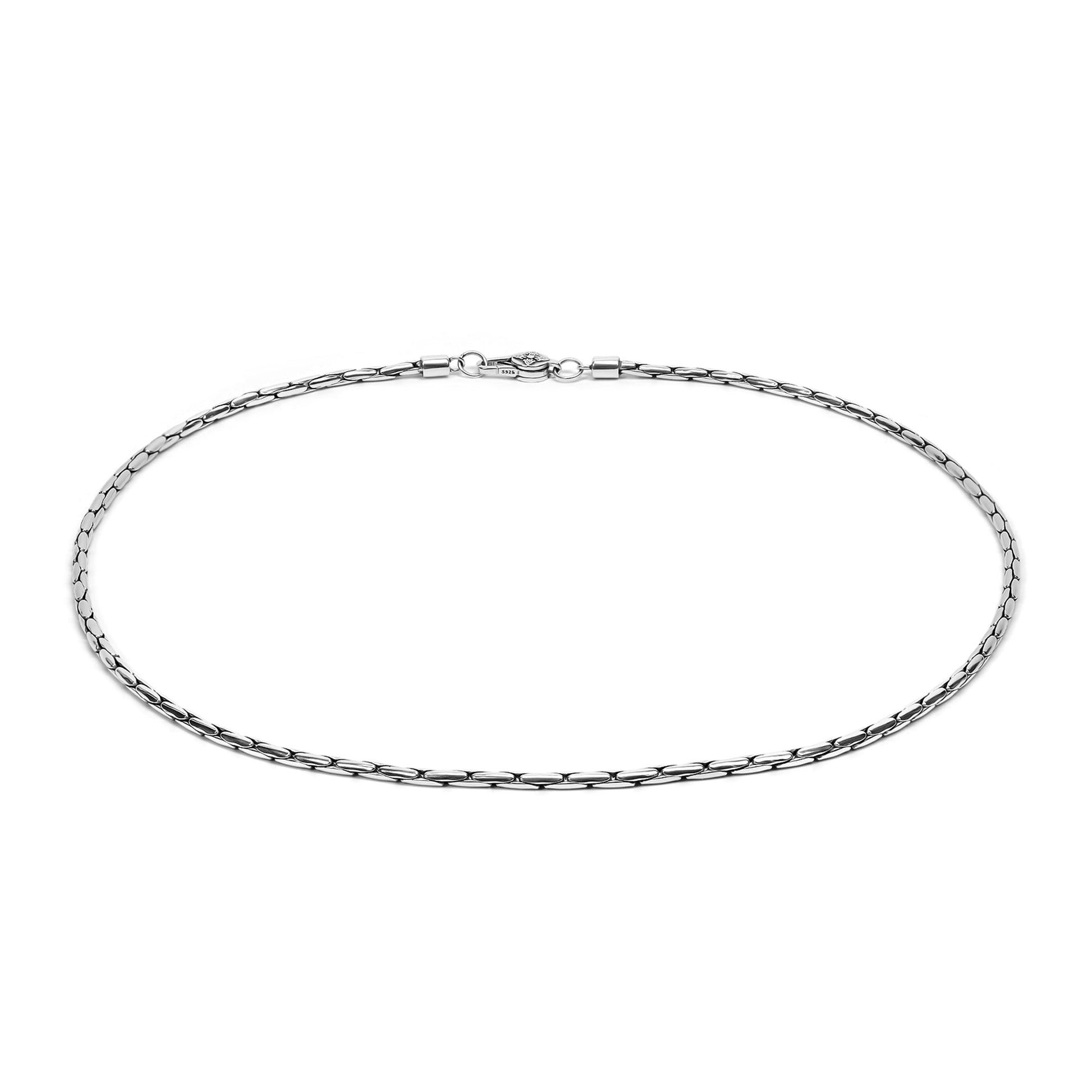 Alfo  Bamboo Silver Chain Necklace 3