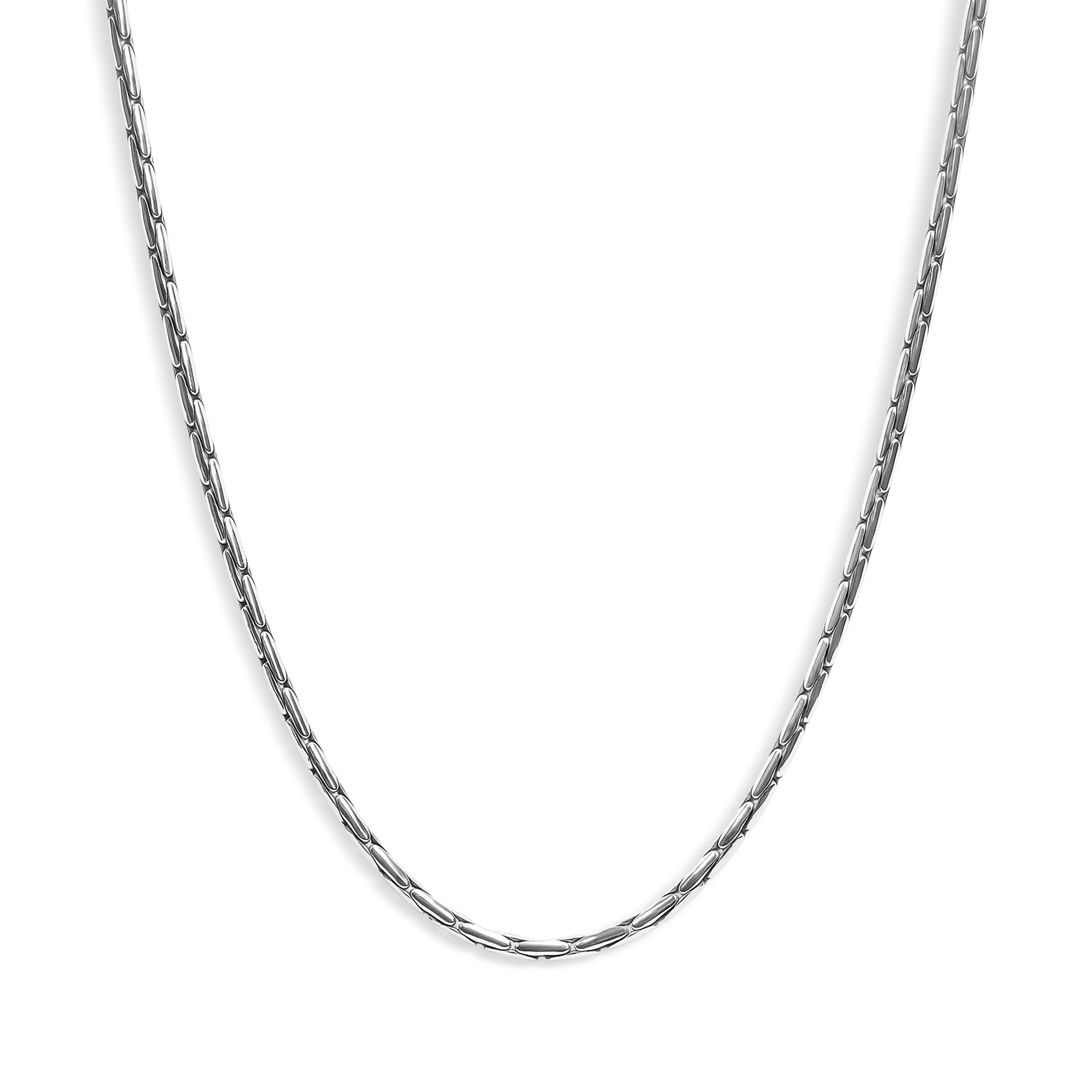 Alfo  Bamboo Silver Chain Necklace 2