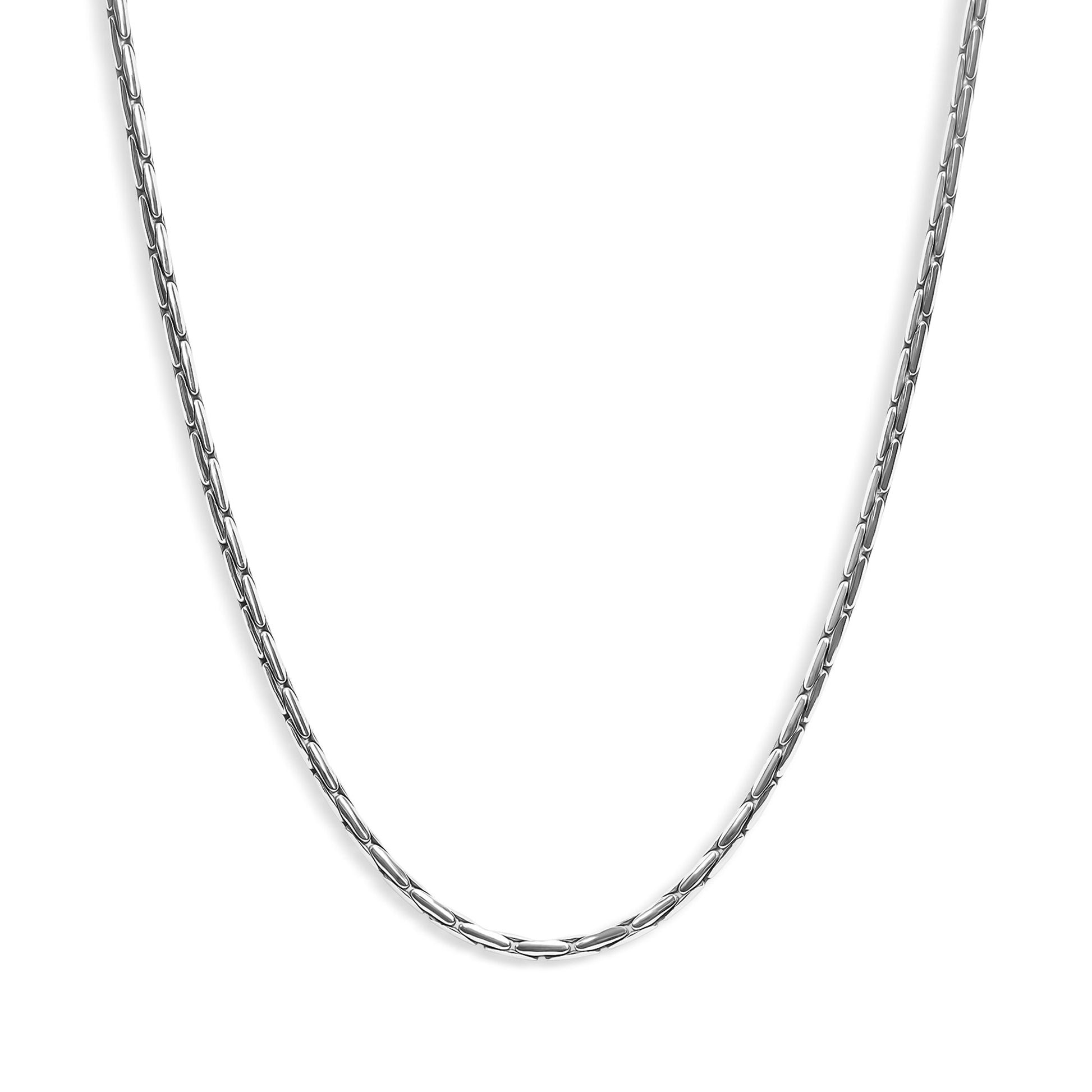 Alfo  Bamboo Silver Chain Necklace 2
