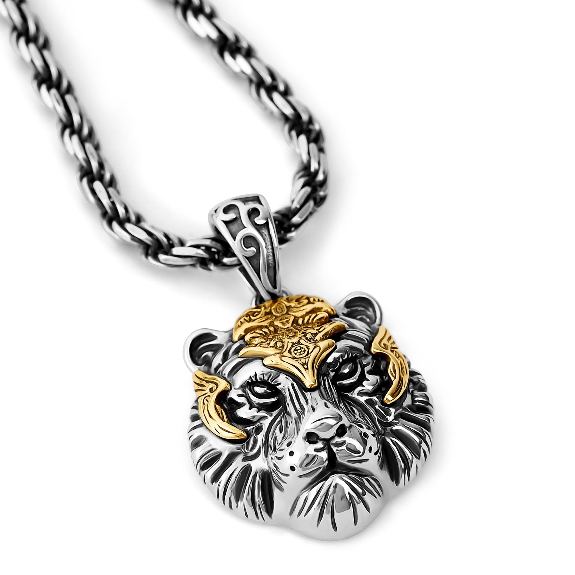 Anzio  Silver Tiger Pendant 2
