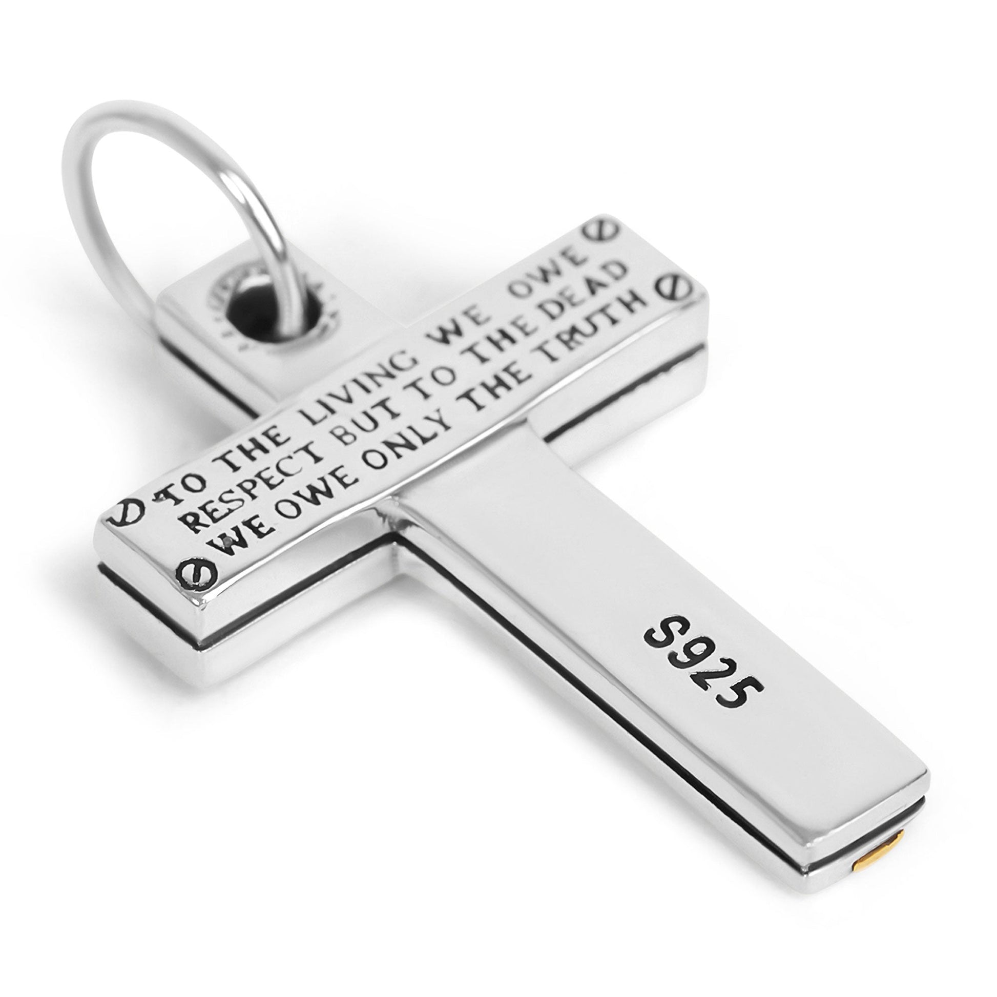 Salerno  Silver Cross Letter Pendant 4